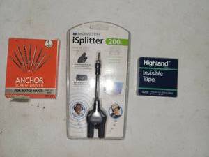 lot 111 image: Anchor Screw Driver for Watch Maker Set of 9, Monster Splitter 200 Audio Cable, Hidhard Immisible Tape