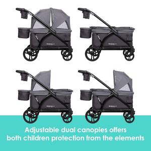 lot 113 image: $280 Baby Trend Navigator Plus 2-in-1 Stroller Wagon, Dash Midnight 1 Wheel Needs Repaired
