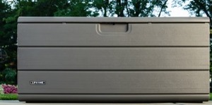 lot 115 image: Lifetime 170-Gallon Resin Outdoor Storage Deck Box