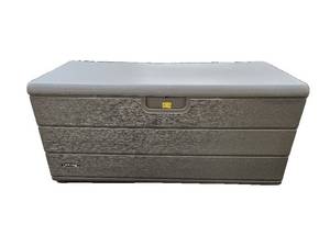 lot 159 image: Lifetime 170-Gallon Resin Outdoor Storage Deck Box Assembled