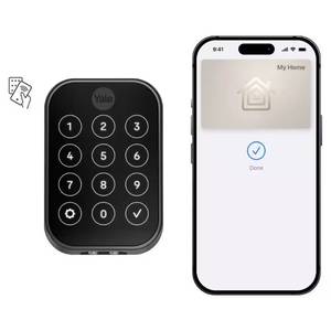 lot 1524 image: $294 Assure Lock 2-Plus with Home Keys and Wi-Fi Black Suede Single Cylinder Deadbolt