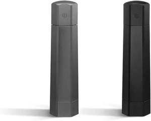 lot 1525 image: $240 HexClad HexMill Salt and Pepper Mill Set, Full Size  Adjustable Professional Grinders and No-Mess Caps