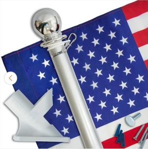 lot 1542 image: Valley Forge Flag 3 x 5 Foot Standard US American Flag Pole only. including Sewn, Aluminum Pole, 2 position Cast Aluminum Bracket