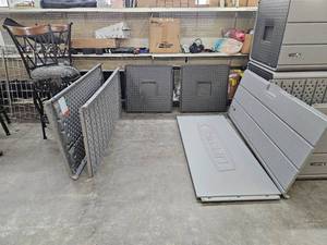 lot 162 image: Lifetime 170-Gallon Resin Outdoor Storage Deck Box Parts