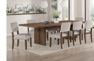lot 165 image: LaSalle 9pc Walnut Dining Set  Whalen Furniture Pre Owned Stock Photo For Refrence