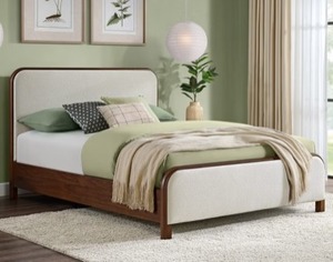 lot 167 image: $749 Thomasville Daxton Wood and Upholstered Bed Frame Queen Size