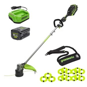 lot 174 image: $260 Greenworks 80V Gen 3 17 Brushless String Trimmer w 2.0Ah Battery & Charger