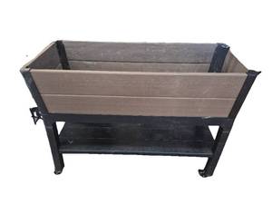 lot 195 image: $178 29-Gallon Elevated Resin Garden Bed Modern Raised Planter for Outdoor Gardening