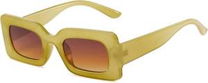 lot 4007 image: Retro Rectangle Sunglasses for Women Trendy 90s Vintage Double Bridge Sun Glasses UV401 Protection Square Frame