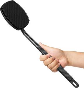 lot 4125 image: New Carbon Fiber Silicone Back Scrubber for Shower, Back Shower Brush with Long Handle Back Scrubber for Men and Women