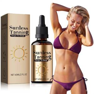 lot 4164 image: Sunless Tanning Drops to Drink, 60ML Promotes Skin Health and Pigmentation, Natural Sunless Self Tanner for Radiant Skin Tone, Nourishing And Moisturizing, No Sun Exposure Needed