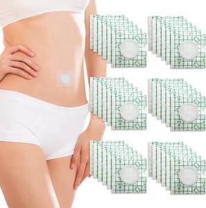 lot 4170 image: 36pcs Disposable PU Film Transparent Castor Oil Patches with Organic Cotton,Self-Adhesive,Portable,Anti-Leakage Castor Oil Pack Wrap for Belly Button (No Oil)