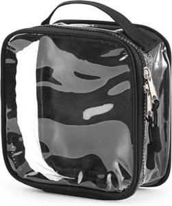 lot 4195 image: TSA Approved 1 Quart Clear Toiletry BagTransparent Liquids PouchTravel Cosmetic Bag for Women Carry On Makeup Bag with Zipper 3-1-1 Compliant for Airport Security (Black)