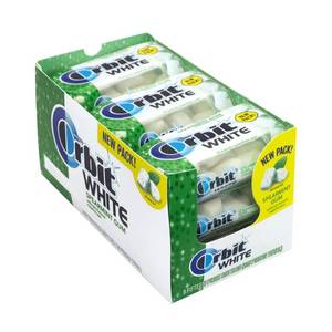 lot 4197 image: Orbit White Spearmint Sugar-Free Gum, 15 Pieces, 9 Pack - Refreshing Spearmint Flavor, Sugar-Free Gum for Fresh Breath, Convenient 9-Pack BB 122024