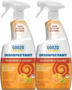 lot 4208 image: Lot of 6 Gonzo Disinfectant Spray & Multipurpose Cleaner - 24 Ounce Citrus - Odor Eliminator, Disinfectant, Flood Fire Water Damage Restoration