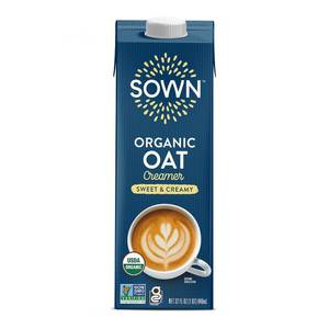 lot 4213 image: Case of 6- SOWN Organic Oat Creamer Sweet & Creamy - Barista Oat Milk Non Dairy Coffee Creamer - Plant Based, Dairy-Free, Vegan, Gluten-Free, Non-GMO, Shelf Stable - 32oz. BB October 2026. WHOLE LOT OF CREAMER