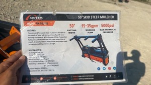 lot 6000 image: Unused Arteer 50 Skid Steer Mulcher RK-5014W 5000psi
