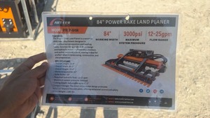 lot 6005 image: Unused Arteer 84 Power Rake Land Planer PRLP-84W 3000 PSI