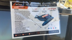 lot 6014 image: Unused Arteer 72 Inch Skid Steer 4-Blade Brush Cutter HDBC-72W