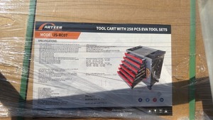 lot 6015 image: DAMAGED - Unused Arteer Tool Cart with 258 pcs EVA Tool Sets Model JS-RC07
