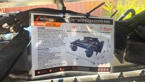 lot 6016 image: Unused Arteer 72 Skid Steer Power Rake SSPR-72W