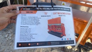 lot 6018 image: Unused Arteer NSD-72W No Till Seed Drill 72 Inch CAT 1&2 & Skid Steer Mount