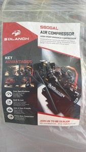 lot 1022 image: Unused SDLCH AC60GAL 60 Gallon Air Compressor 10.5kW