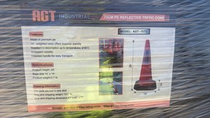 lot 7018 image: AGT Industrial 75cm PE Reflective Traffic Cone 29 Model AGT-75TC
