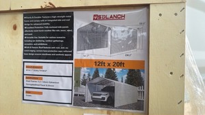 lot 1114 image: SDLANCH 12ft x 20ft Metal Carport Canopy Shelter Cream