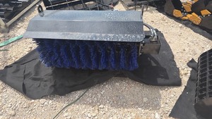 lot 1131 image: MINI Skid Steer Sweeper Brush Attachment Blue Bristles
