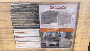 lot 1202 image: SDLANCH 12ft x 20ft Metal Carport Canopy Shelter 236.2 x 141.7 x 100.8