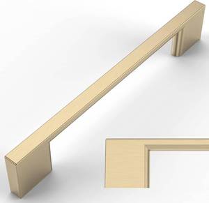 lot 3005 image: Amerdeco 30 Pack Brushed Brass Cabinet Pulls 5 Inch(128MM) Hole Centers Kitchen Cabinet Handles Cabinet Hardware Kitchen Handles for Cabinets Cupboard Handles Drawer Pulls ZH0060 - Retail $105.99