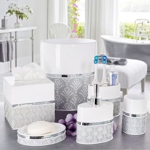 lot 3012 image: Creative Scents Mirror Damask 6 Piece Set - Retail $99.99