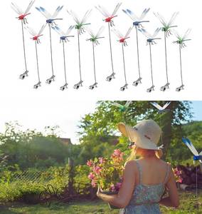 lot 3033 image: 12 Pack Dragonfly Clip,3D Dragonfly Garden Stakes Decor,Fly Deterrent,Dragonfly Humming Bird Stakes,Deer and Horse,Bird and Fly Scare Devices for Indoor Outdoor Garden