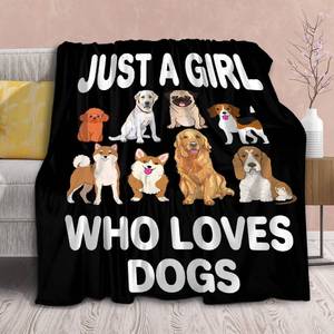 lot 3045 image: Dog Blanket Puppy Plush Gift for Girls Women Kids Dogs Animals Lover Throws Comfy Lightweight Cute Puppies Pet Sheet Soft Flannel Blankets for Couch Chair Halloween Christmas-40x50 Inches