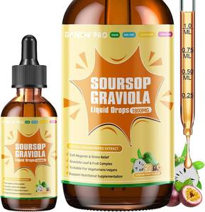 lot 3050 image: Soursop Graviola Leaf Extract Liquid Drop for Cell Support & Regeneration, Immune Boost, Relax, Liver and Sleep, Soursop Bitters Liquid, Herbal Goodness, SugarGluten Free, Passion Fruit Flavor