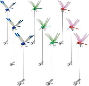 lot 4104 image: 3D Fake Dragonfly Clip Dragon Fly Garden Decoration for Hats and Garden - Creative Bird Scare Devices to Keep Bugs Away, Indoor and Outdoor Dragon Fly Clips for Bug (9pcs)