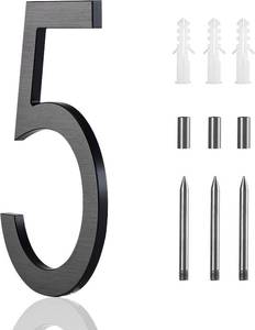 lot 4108 image: 12 Inch Black House Numbers For Outside, Floating Metal Large Modern House Numbers For Outside, Address Numbers For House Black Floating Mount Flush Mount Aluminum Home Address Numbers 3 STOCK PHOTO APPROXIMATE