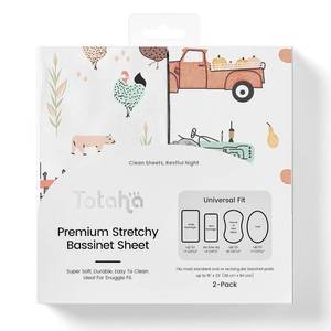 lot 4125 image: TotAha Premium Stretchy Bassinet Cradle Sheets (2-Pack) -Hypoallergenic, Silky Comfort, Buttery Soft, Calming Effect, All-Season Jersey-Knit Sheets, 32 X 16 X 3 Halloween Pumpkin