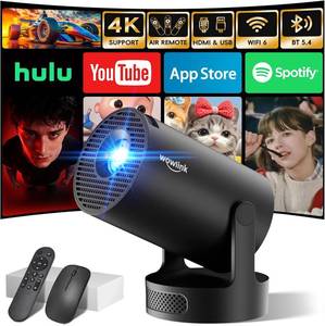 lot 4282 image: Mini Projector with WiFi 6 and Bluetooth 5.4 Support 4K 1080P Auto Keystone 11