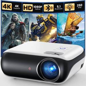 HAPPRUN Native 1080P Outdoor Smart Projector-Standard | Native 1080P   Mini & Portable   Easy Setup   Built-in Speaker   Indoor & Outdoor   Phone, Laptop & PS5 Compatible