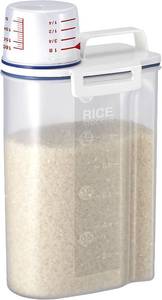 lot 2907 image: Asvel 7509 Rice Container Bin with Pour Spout Plastic Clear 2KG White