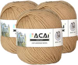 lot 3867 image: Facai Merino Wool Yarn Sock Yarn - 100% Pure Merino Wool Roving for Knitting, 1-Ball Set, 3.5oz (240 Yards), Worsted Weight COLOR IS LIGHT BLUE MEDIUM BLUE AND DARK BLUE