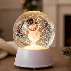 lot 3868 image: Rotating Snowman Snow Globe with Music 8 Songs, Auto 6H Timer, USBBattery Powered, Spinning Christmas Decor with Glitter Snowfall, Gift for Family