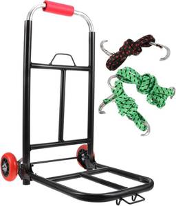 lot 3874 image: Mobestech Portable Folding Trolley Cart Medium Lightweight Hand Truck with Silent Wheels for Grocery Shopping Luggage Transport and Heavy Load Hauling