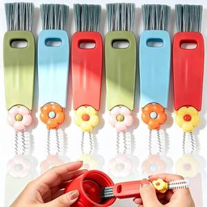lot 40004 image: 6pc 3 in 1 Cup Lid Cleaning Brush, 180  Rotatable Multifunctional Crevice Cleaner for Water Bottle Tumbler Baby Bottle, Cup Lid Gap Brush with Soft & Firm Bristles  Pick, 6 Pack