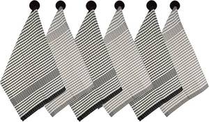 lot 40041 image: Cotton Kitchen Towels 6 Pack   Absorbent Dish Towels 50 x 75 cm, Grey & White Checkered Tea Towels, Quick Dry Kitchen Hand Towels with Hanging Loop, Durable Woven Cotton