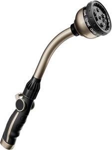 lot 40047 image: RESTMO Watering Wand Heavy Duty, 15-Inch Long Hose Nozzle Sprayer  10 Spray Patterns & Thumb Flow Control, Metal Garden Hose Wand for Water Hanging Baskets and Shrubs, Bronze