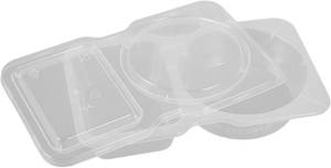 lot 40066 image: Healifty Double Compartment Dressing Containers with Lids Multi Function Sauce Cups for Condiments for Salad Dressings Takeout Versatile Food Storage