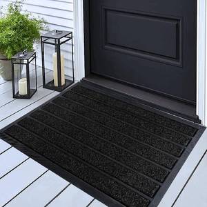 lot 40068 image: ubdyo Extra Durable Door Mat Outside Entrance (30 x 17, Bright Black)  Dirt Trapping, Non-Slip Backing, Indoor or Outdoor Use, Welcome Mat, Low Profile, Natural Rubber, Stain Fade Resistant